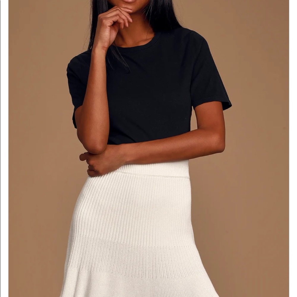 NWT FREE PEOPLE SOLID GOLD WHITE SWEATER SKIRT - Picture 4 of 9